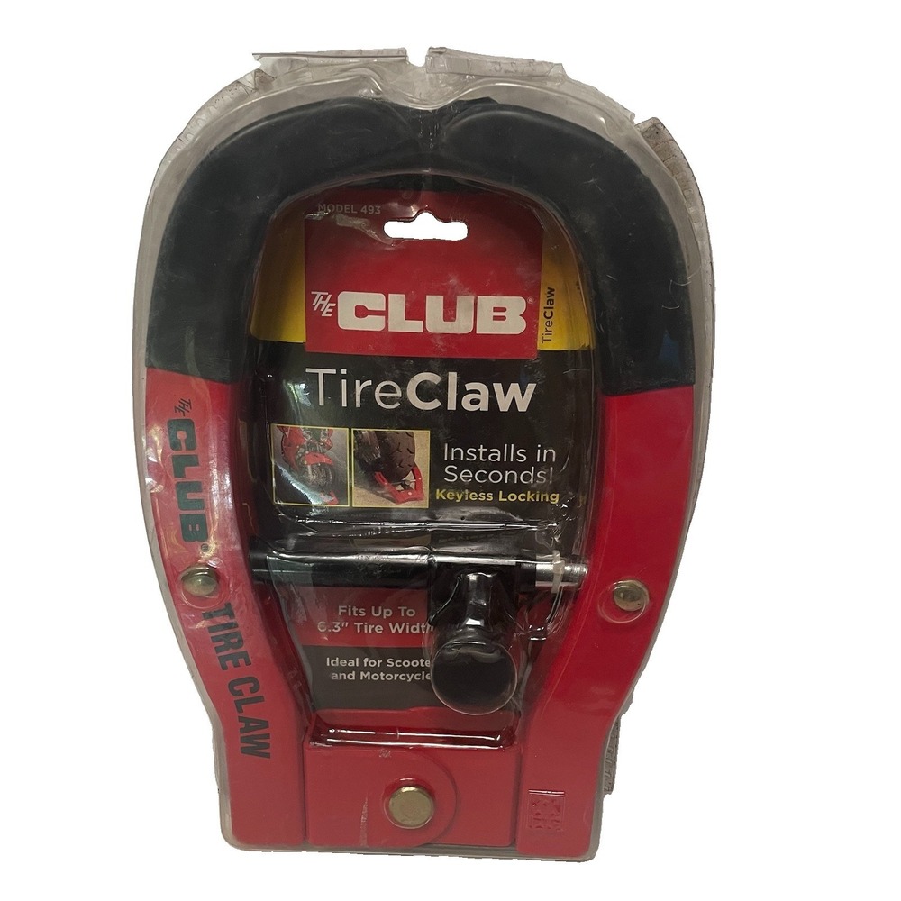 THE CLUB TIRE CLAW XL Motorcycle / Fat Tire Scooter Security lock model 493 New